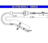 ATE 24.3728-0535.2 Câble d'embrayage