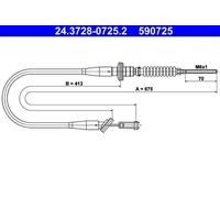 ATE 24.3728-0725.2 Câble d'embrayage