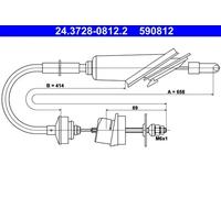 ATE 24.3728-0812.2 Câble d'embrayage