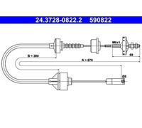 1x Tirette à câble, commande d'embrayage ATE 24.3728-0822.2 convient pour