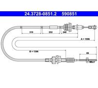 ATE 24.3728-0851.2 Câble d'embrayage