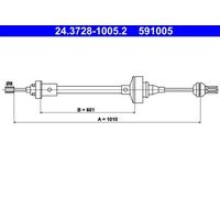 Câble d'embrayage 24.3728-1005.2 ATE pour RENAULT 19 I 19 I Chamade 19 II