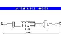 Câble d'embrayage avec réglage automatique 24.3728-0121.2 ATE pour SEAT VW