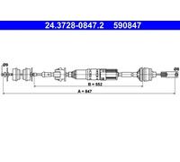 ATE 24.3728-0847.2 Câble d'embrayage