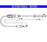 Câble d'embrayage avec réglage automatique 24.3728-1030.2 ATE pour RENAULT