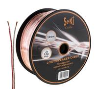 100m Câbles de haut-parleurs 2x 0,5mm² Transparent Câble audio Boîte à câble