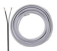 Câble d'enceinte 2 x 0,75 mm² - 10 m - Blanc - CCA - Câble audio - Câble d'enceinte