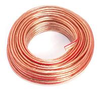 SeKi Câble d'enceinte 2 x 1,50 mm² - 10 m - Transparent - CCA - Câble audio - Câble d'enceinte