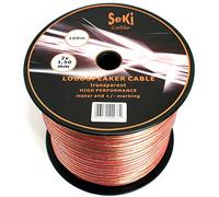 SeKi Câble d'enceinte 2 x 1,50 mm² - 100 m - Transparent - CCA - Câble audio - Câble d'enceinte