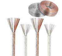 Câble D'enceinte Parallèle Or-argent Calibre 28-18, Fil Zip En Cuivre Sans Oxygène/cuivre Étamé, 300 V 80 °C, Certifié UL, For Enceintes, Éclairage LED(Gold+Silver,15FT_24AWG)