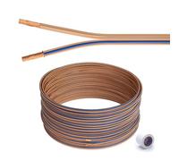Câble D'enceinte Transparent Étanche De 0,5 À 3,5 Mm², Âme En Cuivre Sans Oxygène, 2C, PVC Souple, Câble Basse Tension for Enceintes De Voiture, Hi-Fi Domestique, Utilisation Marine(25ft,0.5mm²-2C)