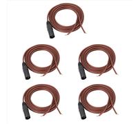 Câble d'enceinte XLR 5X, câble nu vers fiche, connecteur mâle 3 broches plaqué or