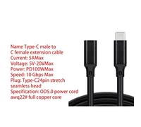Câble d'extension 100W PD 5A USB3.1 type-c 4K 60Hz USB-C Gen 2 10Gbps pour Macbook nintendo Switch SAM SUNG Laptop