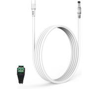 Câble D'extension 12v 10 Mètre/32.8 Ft Avec 5.5 Mm X 2.1 Mm,Compatible Avec La Bande Led 12v (Ksipze,Grovee),Caméra De Surveillance (Tp-Link Tapo,Reolink),Alimentation 12v-Blanc