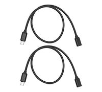 Câble D'extension 2Pcs 3A 60W USB C Mâle à Femelle, Rallonge de Connecteur d'alimentation PD, Prise de Résistance 24 Broches 56K, pour Chargeur/Extension de Données de Type C.(0,5 m)