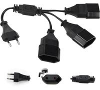 Câble D'Extension 30Cm Eurostecker Rallonge Électrique 3 En 1 Type C Mâle Câble D'Extension De Prise D'Extension Eu Pour Tv Ordinateur Moniteur Beamer, Noir[DYB983217]