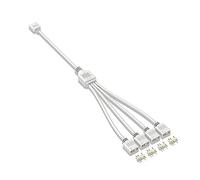 Câble D'Extension 5V 3 Broches pour Carte MèRe D'Ordinateur 1 Point 4 Hub Cable Connection Extension ARGB Splitter, Blanc