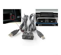 Câble d'extension à double prise USB pour BMW, 150 cm, noyau en cuivre sans oxygène, adaptateur d'interface audio, montage encastré, faisceau de câblage USB, pièce de connexion stéréo de voiture