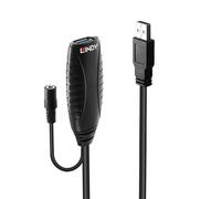 Câble d'extension actif Lindy USB 3.0, 10 m, USB A, noir, 43156