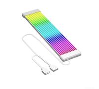 Câble d'extension ARGB 5 V 3 broches - En silicone flexible - Pour carte mère et boîtier PC - Compatible avec RGB Fusion & Mystic-Light, 120 LED, 16,8 millions de couleurs (blanc)