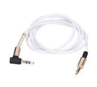 CâBle D'extension Audio Aux Pour Casque StéRéO, Coude MâLe à MâLe En MéTal De 3.5mm, 1m/3,3 Pieds, Blanc
