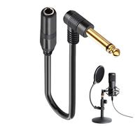Câble D'Extension Audio Coudé,Plug And Play Transmission Stable Jack 6,35 mm | Câble Audio Stéréo Mâle Femelle | Pour Guitares Enceintes Instruments De Musique Multimédia, Performances Live Et Enregis