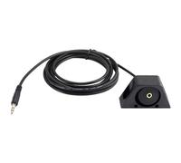 Câble d'extension auxiliaire 3,5 mm mâle vers femelle avec support de montage pour voiture, bateau, vélo ou remorque - 1 m de câble audio encastré pour tableau de bord