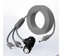 Câble d'extension d'alimentation CC 3 en 1 pour mini paraboles, cordon d'alimentation USB C étanche pour véhicule, adaptateur de câble Internet satellite extérieur (3 mètres)