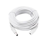 Câble d'extension d'alimentation CC en cuivre 12V Blanc, 3M/5M/10M/15M/20M/30M/50M, Cordon d'extension 2.1x5.5mm Femelle à mâle for caméra à Bande LED(10 Meters)