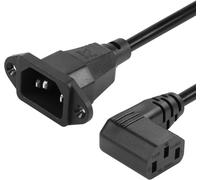 Câble d'extension d'alimentation PDU C14 à 90 degrés C13 à Montage sur Panneau,Cordon d'alimentation IEC 320 C14 mâle à Angle Droit C13 Femelle à 3 Broches,pour moniteurs,etc-0,3 M (Left)