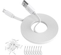Câble d'extension d'alimentation plat de 5 m pour caméras de sécurité à domicile compatibles USB-C ou autres appareils (téléphone,manette Switch Pro,etc.),rallonge USB A vers type C pour
