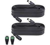 Câble D'extension Dc 10 M 2-Pack Avec 1 Prise Pour Connecteurs Dc,Idéal Pour Caméras De Surveillance (Tp-Link Tapo,Reolink Rlc),Bandes Led (Ksipze,Grovee),Boîtiers Tv (Nokia 8010)