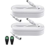 Câble d'Extension DC 12V 10 M 5,5 x 2,1 mm avec 2 Adaptateurs Femelle,Idéal pour Éclairages IR (Univivi,Tonton),Caméras (TP-Link TAPO,Reolink) et Bandes LED (KSIPZE,Grovee)-2 Pack Blanc