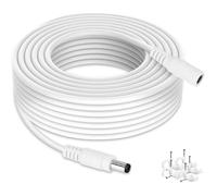 Câble d'Extension DC de 5 Mètres Câble Durable 18AWG avec Prise 5 5mmx2 1mm Compatible avec Caméras CCTV (Caméra IP WiFi TAPO) Blanc