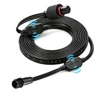 Câble d'extension de 10,7 m pour guirlandes lumineuses Govee Outdoor Lights | Rallonge étanche IP68 à 3 broches pour H705A H705B H705C H705D H705E H705F, H706A H706B H706C, H805A H805B H805C, Noir