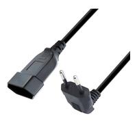 Câble d'extension de Courant européen à Angle Droit 90 degrés,Type C mâle-mâle vers Type C Femelle,2.5A/250V,0,75 mm² pour PC,Ordinateur,Moniteur,TV,appareils ménagers,Noir (0.3m)