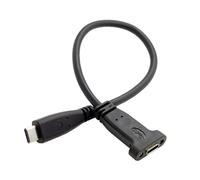 CY USB-C USB 3.1 Type C mâle vers Femelle données Câble d'extension avec Montage sur Panneau Trou de vis