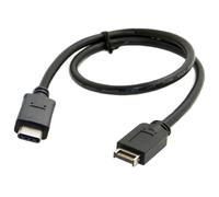 Câble d'extension de données USB 3.1 type c mâle, 50cm, en tête du panneau avant vers USB C