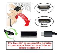 Câble D'Extension De Données Usb C Coudé À 90 Degrés Vers Le Haut Avec Verrouillage À Vis Pour Caméra Realsense Vr Quest Link, Cy-Uc-041-Up