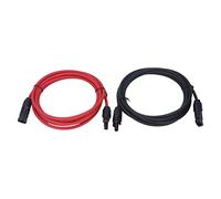 Câble d'extension de panneau solaire 12AWG 4 mm² ignifuge IP68 étanche capacité de charge haute tension pour équipement de production d'énergie solaire noir rouge 2 pièces (3 mètres/9,8 pieds)