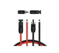 Câble d'Extension de Panneau Solaire 1524cm Lot de 2 10AWG CC 1500V Noir et Rouge