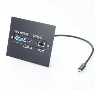 Câble d'extension de panneau USB-C vers DB9 RS232 RJ45 USB-A USB-C - 1,5 m - Interface multi-ports - Pour systèmes industriels ou embarqués