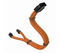 Câble d'extension détachable en nylon 8 broches mâle vers 4+4 broches mâle pour alimentation Corsair, 30 cm (11,8 pouces).