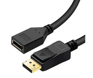 Câble d'extension Displayport 1.2 1,8 m 2K/144Hz 4K/60Hz, BolAAzuL câble d'extension Displayport mâle vers Displayport femelle Câble Rallonge DP à DP, pas pour Oculus Rift s Valve Index