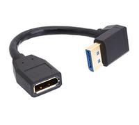 Câble d'extension DisplayPort 1.4 8 K - Angle de 90 degrés - Mâle vers DP femelle - Prend en charge 8 K à 60 Hz 4 K à 144 Hz 1080p à 240 Hz - Stéréo Full HD 3D 15 cm (haut)
