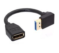 Câble d'extension Displayport 1.4 8 K - Angle de 90 degrés - Mâle vers femelle - Pour HP Dell Asus 8K @ 60 Hz 4K @ 144 Hz 1080p @ 240 Hz - 15 cm (bas)