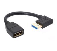 Câble d'extension DisplayPort 8 K 1.4, angle de 90 degrés DP mâle vers DP femelle, compatible 8K @ 60 Hz, 4K @ 144 Hz, 1080p @ 240 Hz, stéréo Full HD 3D 15 cm (droite)
