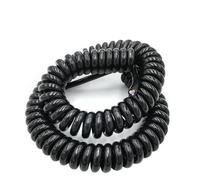Câble d'extension enroulé à 3 noyaux 14AWG à 24AWG 2,5 m à 7,5 m extensible | Cordon flexible secteur multiconducteur en spirale à ressort hélicoïdal extensible(24AWG)