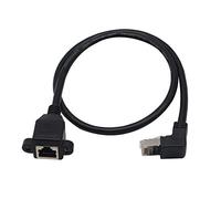 Câble d'extension Ethernet, RJ45 mâle vers femelle à visser sur panneau CAT6/5e/5 blindé LAN connecteur d'extension (coudé vers le haut)
