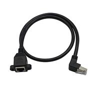 Câble d'extension Ethernet, RJ45 mâle vers femelle à visser sur panneau CAT6/5e/5 blindé LAN connecteur d'extension (coudé vers le bas)